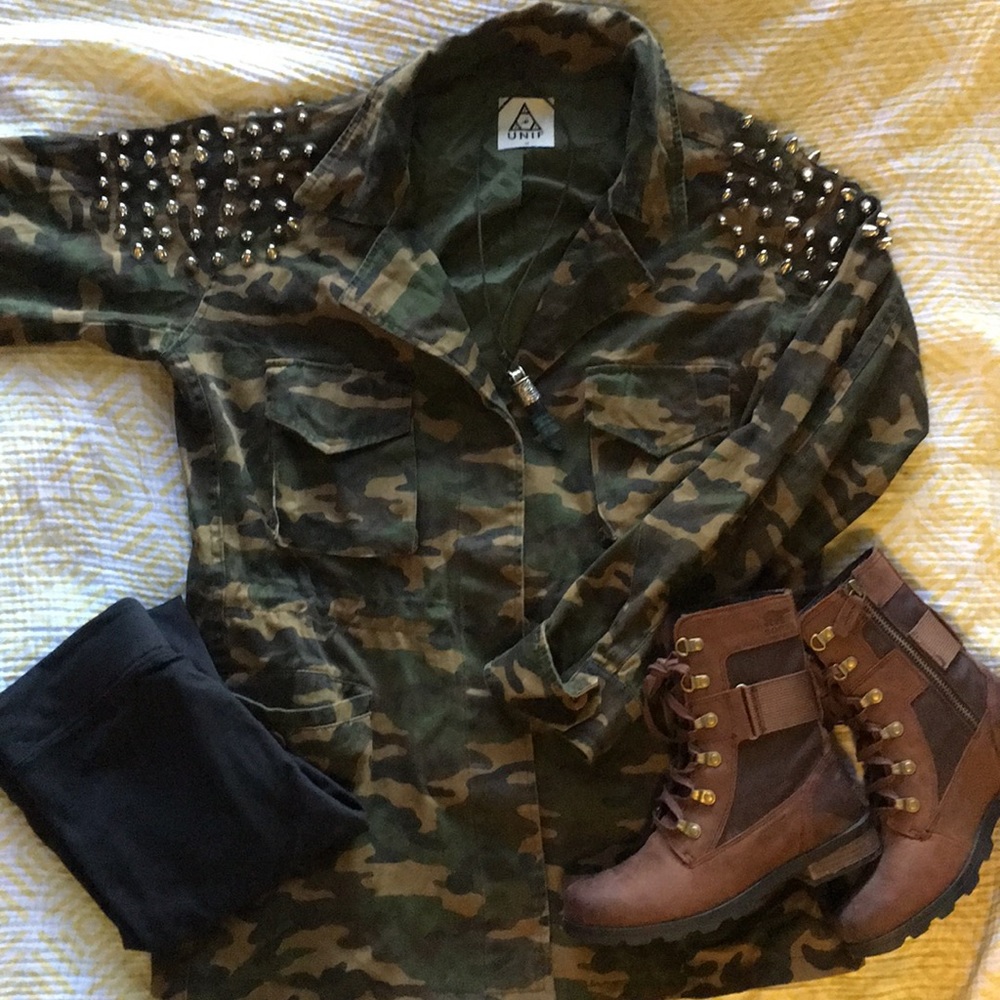 Unif camo studded jacket